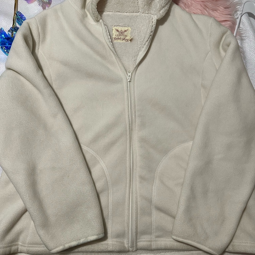 Faded Glory Off-White Fleece Jacket